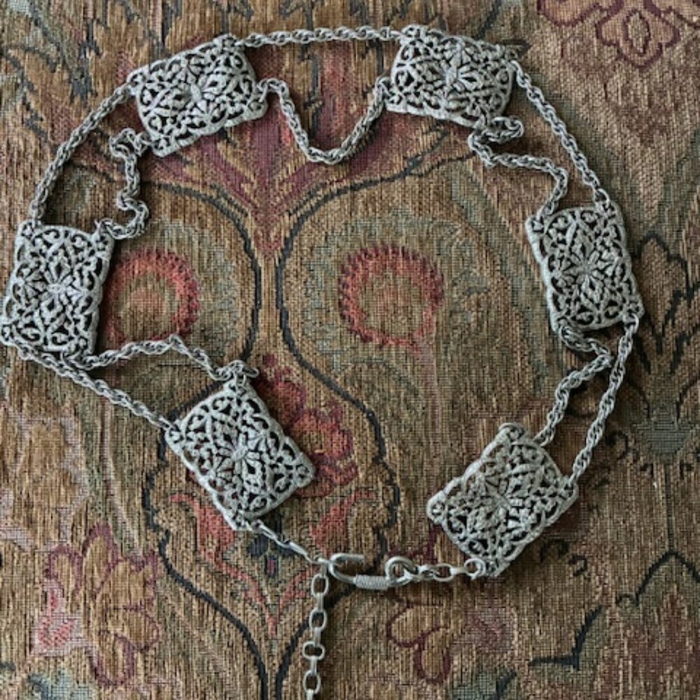 Vintage Silver Metal Belt